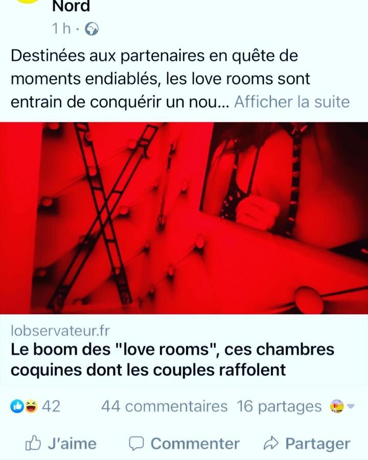 Redroom Loveroom Chambre Spa Privative Insolite Theme 50 Nuances De Grey Douchy-les-Mines Exterior foto