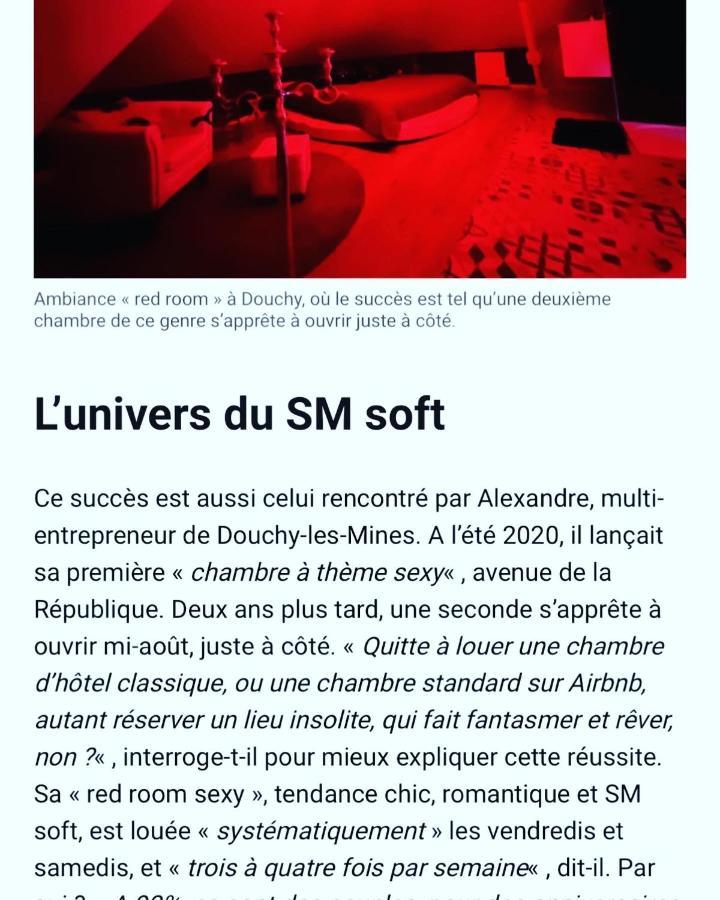 Redroom Loveroom Chambre Spa Privative Insolite Theme 50 Nuances De Grey Douchy-les-Mines Exterior foto